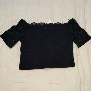 Black crop top Hollister